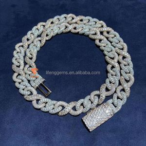 Fashion Jewelry Necklaces Silver/gold Plated Mens Miami Diamond Hip Hop Iced Out Moissanite Cuban Link Chains