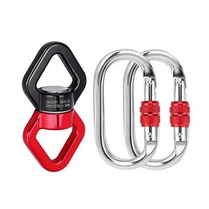 Climbing Harnesses 30KN Rope Swing Swivel Hook Carabiners Rotational Hanger for Aerial Yoga Hammock Chair Rock Dance 231204