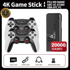 Игровая консоль 4K Game STICK с ручкой обновления Беспроводная стабильная система 2,4G без задержек Встроенная память 20000+ 32G 64G 128G Ретро-игры PS1