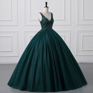 Потрясающее платье для выпускного вечера с бретельками и бисером, аппликации, милое бальное платье на шнуровке, милое темно-зеленое платье для вечеринки, дня рождения