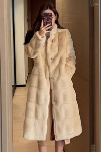 Kadın Kürk 2024 Sonbahar/Kış Mink Peluş Sıcak orta uzunluk Kore High End Moda Case Ceket gevşek ceket