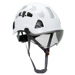 Шлемы для скалолазания Светоотражающий защитный шлем с очками Кепка для строительных работ из АБС-пластика Защитная каска для скалолазания Рабочий спасательный шлем на открытом воздухе 231205