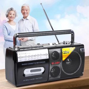 Portátil S ers Máquina de cinta antigua Grabadora de casete nostálgica antigua Radio para ancianos Tarjeta portátil retro Bluetooth Audio 231206