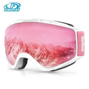 Ski Goggles Findway Adult Ski Goggles Double-layer Lens Anti Fog UV Protection OTG Design Over Helmet Compatible for Skiing Snowboarding 231205