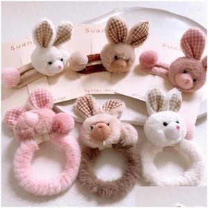 Hair Accessories 2023 Winter Fashion Childrens Hairball Bb Clip Headwear Sweet Girl Princess Soft And Cute Plush Cartoon Loop Drop Del Dhcms