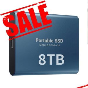 Harici Sabit Sürücüler 8 TB Yüksek Kaliteli Mobil Disk Tipi C USB 3.0 Taşınabilir SSD Şok geçirmez Alüminyum Katı Hal Din Defteri 500GB 1TB 2TB D DHCH5