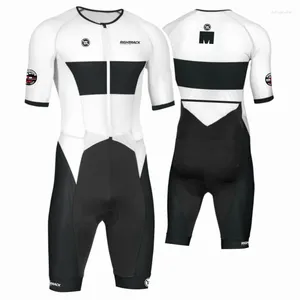 Racing Sets RIGHTTRACK Trisuit Men's Summer Triathlon Race Short Sleeve Skinsuit Clothing Swimming Cycling Running Competition Apparel