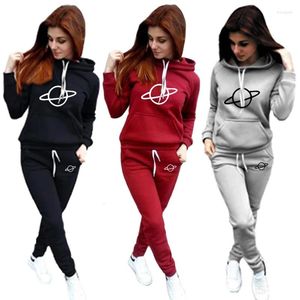 Kadınlar İki Parçalı Pantolon Varış Terzini Hoodies ve Jogger Yüksek Kaliteli Ladies Günlük Günlük Spor Jogging Suit