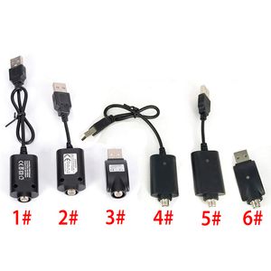 6 Stil Erkek Kadın USB Şarj Cihazı Ego 510 İplik Mod Evod İnce USB Kablosu Bottonless Ön Isıtma Pilleri Şarj Cihazları