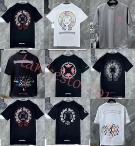 2023mens clássico camiseta coração moda ch de alta qualidade marca carta sânscrito cruz padrão suéter t-shirts designers cromos pulôver tops algodão camisetas 6si