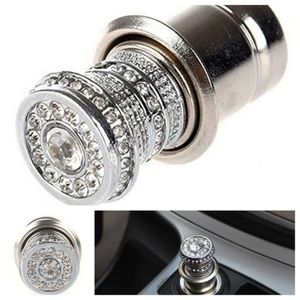 Bling Crystal Rhinestone DC 12V Araba Aksesuarları Sigara Çakır Soket Dekoru