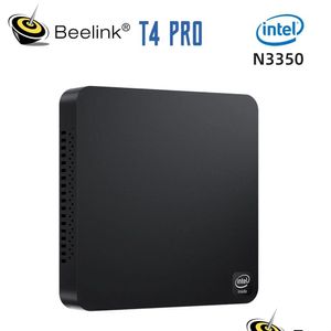 Mini Pcs Beelink T4 Pro Pc Intel Celeron N3350 1.1Ghz Up To 2.4Gh 4Gb/64Gb Windows 10 Htpc 2.4G/5G Dual Wifi Bt4.0 Support 4K Hd Drop Dhi05