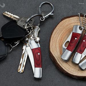 Anahtarlıklar Taşınabilir katlanır düz bıçak kalınlaşmış paslanmaz çelik mini cep anahtarları parsel kutusu açıcı anahtar tutucu hediye