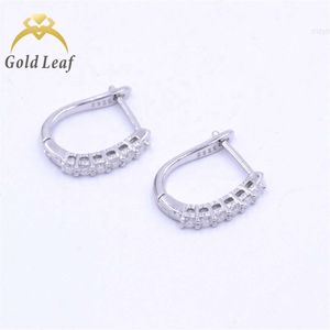 Goldleaf Moissanite Custom 925 Silver Jewelry Round Cut Brilian Earrings Sterling Women