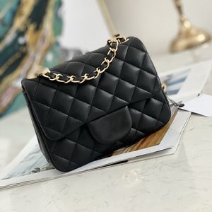 Chaneles crossbody kadın tasarımcı çanta çanta siyah pembe kuzu derisi mini flep zincirleri gerçek deri 10a ayna kalite klasik omuz çantaları