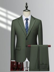 Manfinity modu erkekler 1 adet tek göğüslü blazer 1 adet takım elbise pantolon
