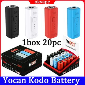 Otantik Yocan Kodo Kutu Mod 400mAh Pil Ön ısıtma Ayarlanabilir Voltaj Vape 10 Sec Micro USB Port Kalem 20pcs/Kutu