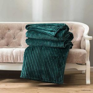 Одеяла Темно-зеленое одеяло Плед с принтом Плюшевое пушистое фланелевое флисовое одеяло Мягкие пледы для дивана, дивана и кровати R231207