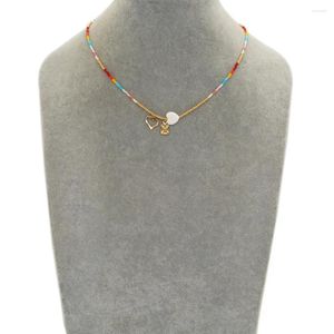 Pendant Necklaces Beaded Necklace Heart-shaped Sea Shell Originality Hand Knitting Bohemia Adjustable Tide Simple Rice Bead
