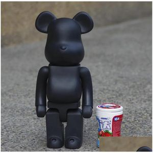 Movie Games 28Cm 400% The Bearbrick Pvc Evade Glue Black Bear And White Figures Toy For Collectors Art Work Model Drop Delivery Toys G Dhpmo