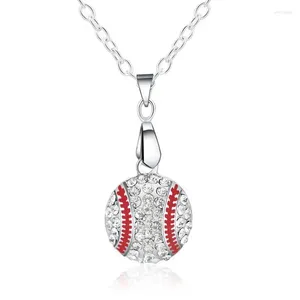 Ожерелья с подвесками KYSZDL, модное ожерелье с кристаллами в бейсболе, ювелирные изделия, женский короткий свитер, цепочка, подарок, оптовая продажа