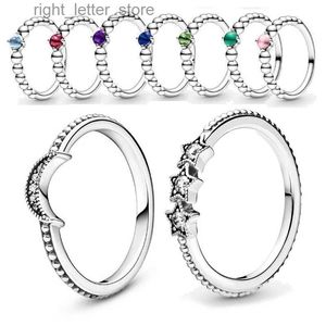 Solitaire Ring S925 Gümüş Hilal Boncuk Halkası Lüks Moda Takı Takı Yapımı Koyu Kırmızı Sapphire Zirkon İstifleme Kadın Mücevherleri GI YQ231207