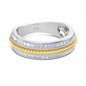 Уникальный дизайнерский стиль, ювелирное кольцо, кольцо из стерлингового серебра 925 пробы, золотое филигранное женское кольцо с муассанитом