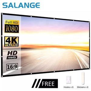 Projection Screens Salange Projection Screen Portable Projector screen 100 inch 120 inch 150 inch 16 9 Outdoor Movie Screen For Travel Home Theater 231206