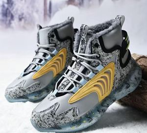 Kış yüksek basketbol ayakkabıları Popcorn ve Peluş Moda Erkekler Spor Ayakkabıları Çalışan Çiftler Yakuda Popüler Spor Ayakkabı Mağazası Yerel Eğitim Spor ayakkabıları Yerel Boot