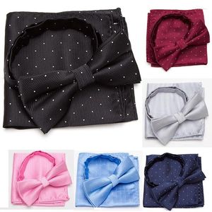 Laços masculinos gravata hanky cravat conjunto gota preto borboleta nó gravata borboleta atacado para presente masculino casamento camisa de negócios acessórios