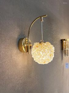 Duvar lambası kristal top oturma odası için asılı yatak odası yatak odası başucu kapalı ev modern altın dekor led aplik ışığı fikstürleri