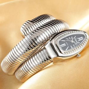 Outros relógios Relogio Feminino Luxo Silver Snake Watche Moda Quartz Bangle Pulseira Casual Ladies Reloj Mujer 231207