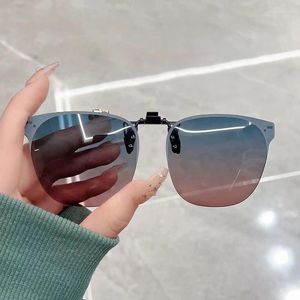 Güneş gözlüğü Polarize lens klipsi erkeklerde kadınlar ultra hafif sürüş güneş gözlükleri gündüz ve gece UV400 gözlük