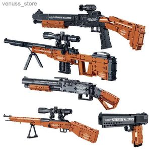 Bloklar Askeri M4 makineli tüfek 98k keskin nişancı tüfeği monte edilmiş yapı blokları modeli moc ordusu ateşli silahlar tuğlalar tuğlalar setleri çocuk oyuncak erkek hediyesi r231208
