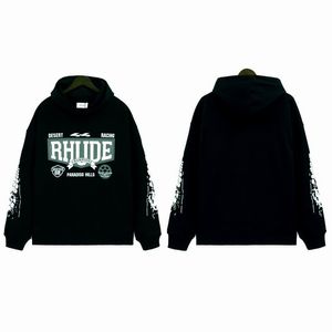 Rhude Hoodie Designer Erkek Kapşonlu Mektup Baskı Gevşek Uzun Kollu Kapşonlu Moda Spor Hoodie Erkekler İçin Kadınlar Yüksek Kaliteli Lüks Marka Sweatshirt ABD Boyutu S-XL ZV