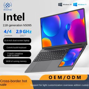 Cross-Border Hot Selling 15.6-Inch Touch Dual-Screen Laptop N5095 Ultra-Light Tablet Business Laptop
