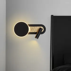 Настенный светильник, вращающийся светодиодный черный/белый прожектор для чтения для спальни, прикроватное бра, внутреннее вращающееся освещение