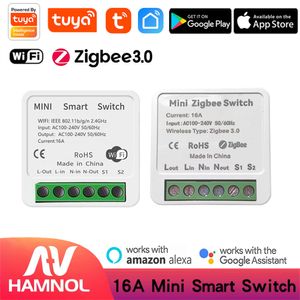 16A TAYA 2.4G WIFI ZIGBEE 3.0 Mini Akıllı Anahtar DIY Işık 2 Yolu Kontrol Otomasyon Modülü Alexa Google Home Yandex Alicehome Akıllı Yaşam Uygulaması