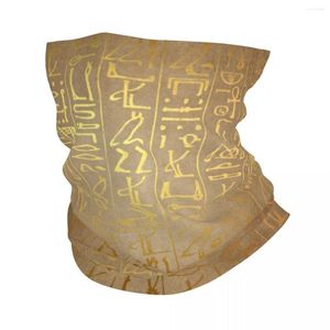 Eşarplar Vintage Gold Hiyeroglif Bandana Boyun Yürüyüşü Mısır Firavun Balaclavas Maske Eşarp Çok Kullanım Kafası Balıkçılık Yetişkin Nefes Alabilir