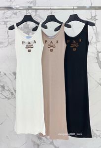 2024 Novo Modelo Básico Vestidos Casuais Milan Designer Mulheres Vestidos de Impressão Moda Painel Vestido Mulheres Casual Sem Mangas Longskirts Blusa Vintage Longsk