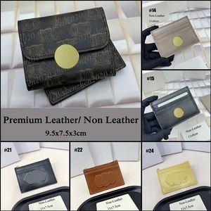 Premium deri/Deri olmayan moda markası Multi Bir katlanır cüzdan kadın kısa cüzdan çanta kartı sahipleri 9.5x7.5x3cm