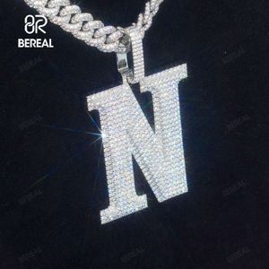 Custom Pass Diamond Tester Iced Out Vvs Moissanit Schmuck Hip Hop Anfangsbuchstaben Anhänger Alphabet „n“ Halskette Fein