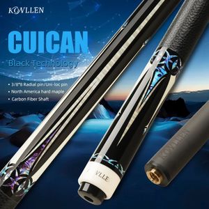 Бильярдные кии KONLLEN laser series Carbon Fiber Pool Cue Stick 122mm Tip 388 Uniloc Joint Pin Professional Taper Billar K 231208