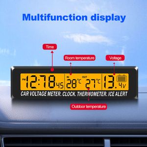 Новые часы 4 в 1, календарь, термомет, автомобильный многофункциональный цветной экран, напряжение с ЖК-дисплеем, время, дата, автомобильный наружный дисплей температуры