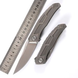 Kuantum Titanyum Alaşım Sap Katlanır Bıçak Stonewash D2 Blade Yüksek Sertlik Seramikleri Açık Hava Hayatta Kalma Taktik Rusya Knife 472