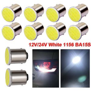 Yeni 10 adet araba LED ışıkları 1156 BA15S COB 12SMD P21W Süper Parlak Sinyal Ampulü 12V 24V Ters Ters Park Motosiklet Fren Lambası X