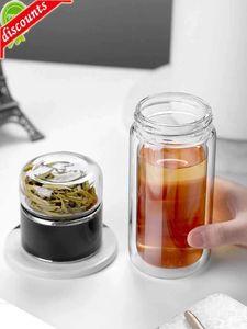 Yüksek kaliteli cam taşınabilir çay su şişesi çay filtre şişesi açık hava spor kampı içecek cam fincan çevre dostu