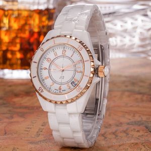 Классические керамические часы j12, модные мужские и женские кварцевые часы для пары, подарок 520, черный, белый, золотой цвет, 6 вариантов