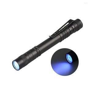 Flashlights Torches 1Pc 3W Mini Uv 365Nm Traviolet Blacklight Torch Pet Urine Detector Waterproof Currency Checking7491322 Drop Delive Dhkib