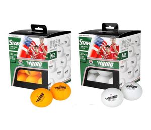 Whole36pcs 40mm Bir Yıldız Masa Tenis Beyaz Sarı Uygulama Spor Pingpong Toplar Renk Kutusu Paketleme WEING BALLS3100942